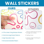 HASTHIP Flowers and Bubbles Wall Decals for Home Decoration with 177 Pcs PVC Stickers