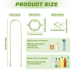 HASTHIP Kids Water Bottle Carrier Straps Kit for School and Travel with Anti Slip Collars | Soft Rubber Crossbody and Hand Strap