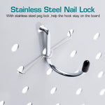 Pegboard Hooks Kit Pegboard Hooks Assortment with Pegboard Bins, Peg Locks, for Organizing Various Tools, 80 Durable Hooks & 4 Bins for 1/8" & 1/4" Pegboards, Versatile Storage Tools