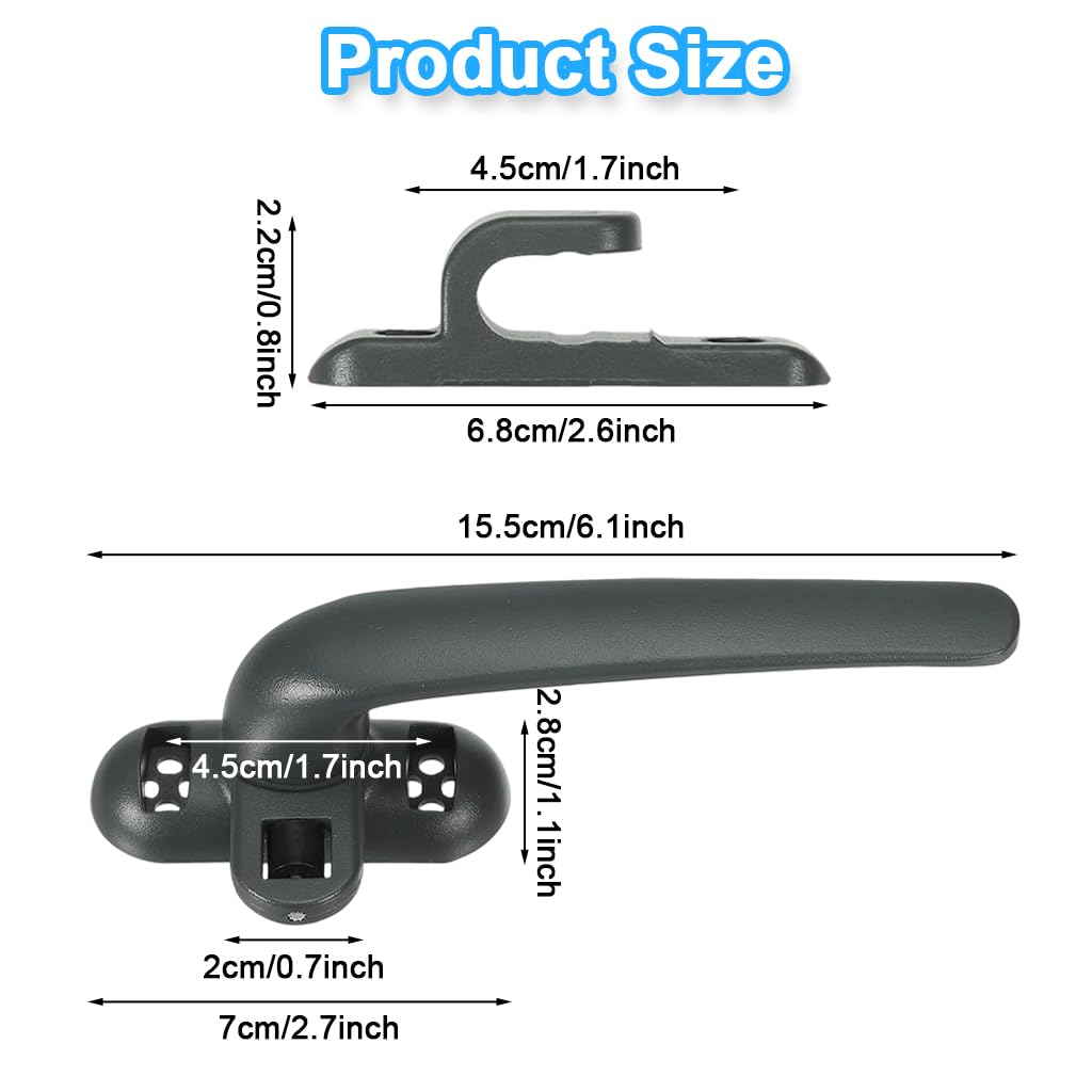 HASTHIP Casement Window Lock Kit for Push Out or Crank Windows with 4 Screws | Aluminum Alloy Right Handle featuring Adjustable Direction