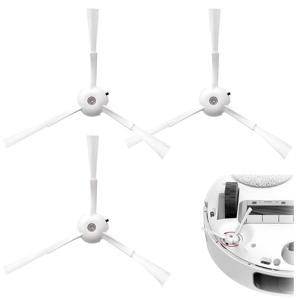 HASTHIP® 3pcs Side Brushes Replenishment Kit, Replacement Parts Compatible With Mi Robot MJST1S/Mop 2 Pro, Side Spinning Brushes Replacement Accessorie Cleaning Accessories - White