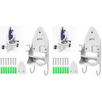 HASTHIP Wall Mount Iron Board Hanger for Laundry Room with Removable Hooks | 2 PCS Durable Plastic and Metal Organizer