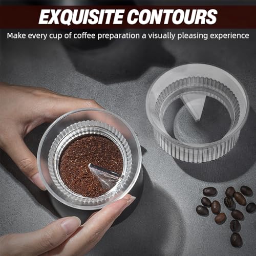 HASTHIP® Moka Pot Powder Ring Distributor, 3 Inch Coffee Leveler Tool, Clear Crown Ground Leveling Accessory for 4-6 Cup Moka Pot, Espresso Dosing Funnel Coffee Accessories