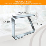 Tablecloth Clips, 4 Pack Stainless Steel Large Table Cover Clamps Table Cloth Holderss, Heavy Duty Picnic Table Clips, Table Cloth Holders Ideal for Restaurant Weddings Party (7 * 7.5cm)