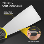 HASTHIP Putty Scraper Set for Drywall Repair featuring Anti Slip Handles and 5 Stainless Steel Blades