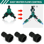 HASTHIP 2 Way Tap Splitter for Garden Irrigation with Separate Valve Control and ABS Body | Leak Proof 3/4 & 1/2 Inch Connector