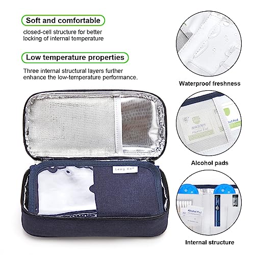 HASTHIP® InsuPocket Insulin Cooler Travel Case with 2 Reusable Ice Packs, Medical Cooler Bag for Diabetic Medication, TSA Approved Refrigerated Organizer, Portable Insulated Zipper Storage Box for