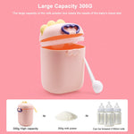 HASTHIP® 300 Grams Baby Formula Dispenser, Portable Milk Powder Dispenser Container with Carrying Handle and Scoop, Foodgrade PP Double Layer Anti-Leak Design for Outdoor Travel Home (Pink)