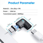 HASTHIP® Type C Adapter Right Angle Magnetic 90 Degree