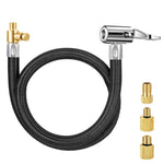 HASTHIP® APEX PERFORMANCE PRODUCTS Flexible Rubber Tire Iator Extension Hose with Built-In Deflation Valve & Quick-Connect Fitting, Universal Air Chuck Adapter for Car, Motorcycle, Bike, Durable