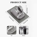 HASTHIP® 2Pcs Self-Adhesive Shower Head Bracket, Strong Adhesive No-Drill Wall Shower Wand Holder, ABS Wall Mount Shower Head Holder for Bathroom