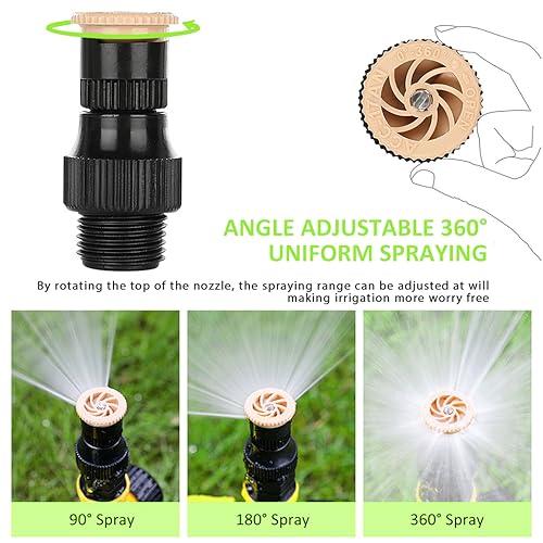 HASTHIP® 18PCS 360 Rotating Garden Water Sprinkler Set for Lawn Outdoor Automatic Adjustable Irrigation ABS Durable Quick Connect Easy Install Uniform Watering Yard Cooling
