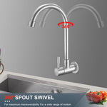 HASTHIP Sink Tap for Kitchen and Bathroom with High Arch Spout | Stainless Steel Minimalist Design