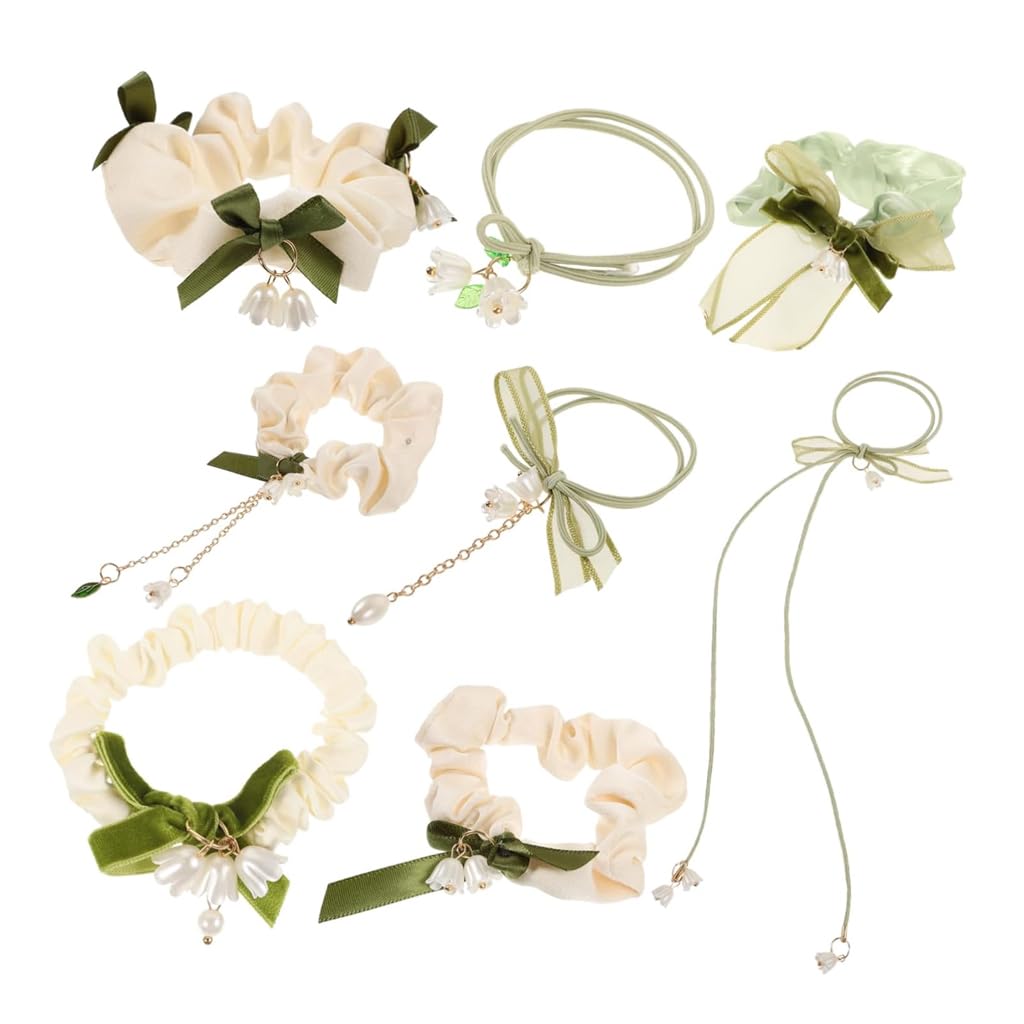HASTHIP® Women's floral-themed hair ties and hair bands - hair ropes and hair accessories for buns and sausage curls; women's elegant hair rings in an ultra-value set