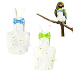 HASTHIP® 2Pcs Parrot Diaper Flight Suit for Small Birds, Floral Bird Clothes with Checked Bow Charm, Breathable Polyester Couple Parrot Diaper for Cockatiel, Conure, Lovebird & Similar Birds