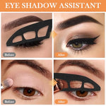 HASTHIP® YourBrand 2Pcs Eye Makeup Stencils & Template Set, Eyeshadow Applicator, Eyeliner Guide Tool with Brush for Quick Eye Make-Up, Reusable Beginner Assistant, Universal Fit for Most Eyes