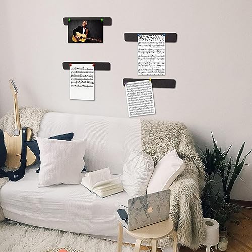 HASTHIP® 5 Pack Felt Bulletin Board, Vision Board Felt Message Board with 35pcs Drawing Pins, Self-Adhesive Lightweight Bulletin Board Strips for Paste Notes, Photos, Schedules (Black)