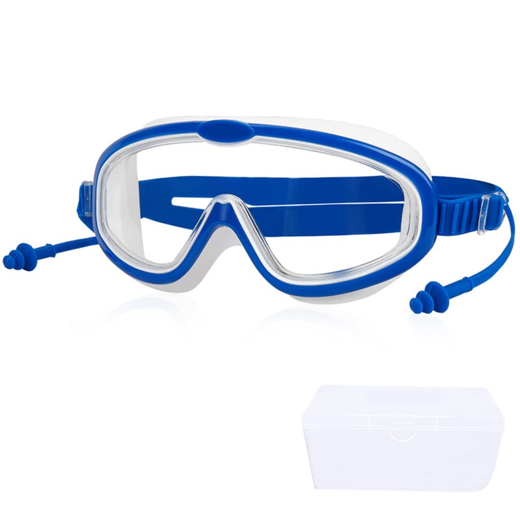 HASTHIP® Gafas de Natación para Niños con Tapones de Oídos,Gafas Infantiles Antivaho y Antifugas Silicona,Lentes con Protección UV Ajustables y Cómodas para Niños Niñas 2 a 16