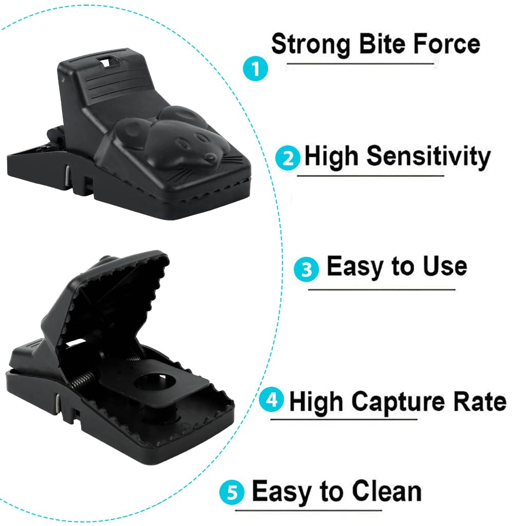HASTHIP Rat Traps for House and Garden featuring Ultra Fast Trigger | 2 Pcs 17×7.5×7.5 cm Reusable ABS