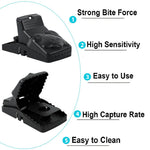 HASTHIP Rat Traps for House and Garden featuring Ultra Fast Trigger | 2 Pcs 17×7.5×7.5 cm Reusable ABS