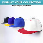 HASTHIP Hat Organizer for Baseball Caps with Adhesive Wall Mount Hooks Hold up to 9 Hats | Black