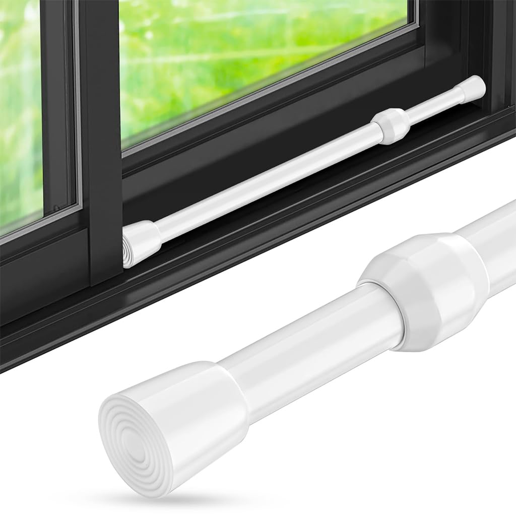 HASTHIP Retractable Curtain Rod for Window and Wardrobe featuring 16.9–27.5 in Length | 30 mm Metal Tension Design