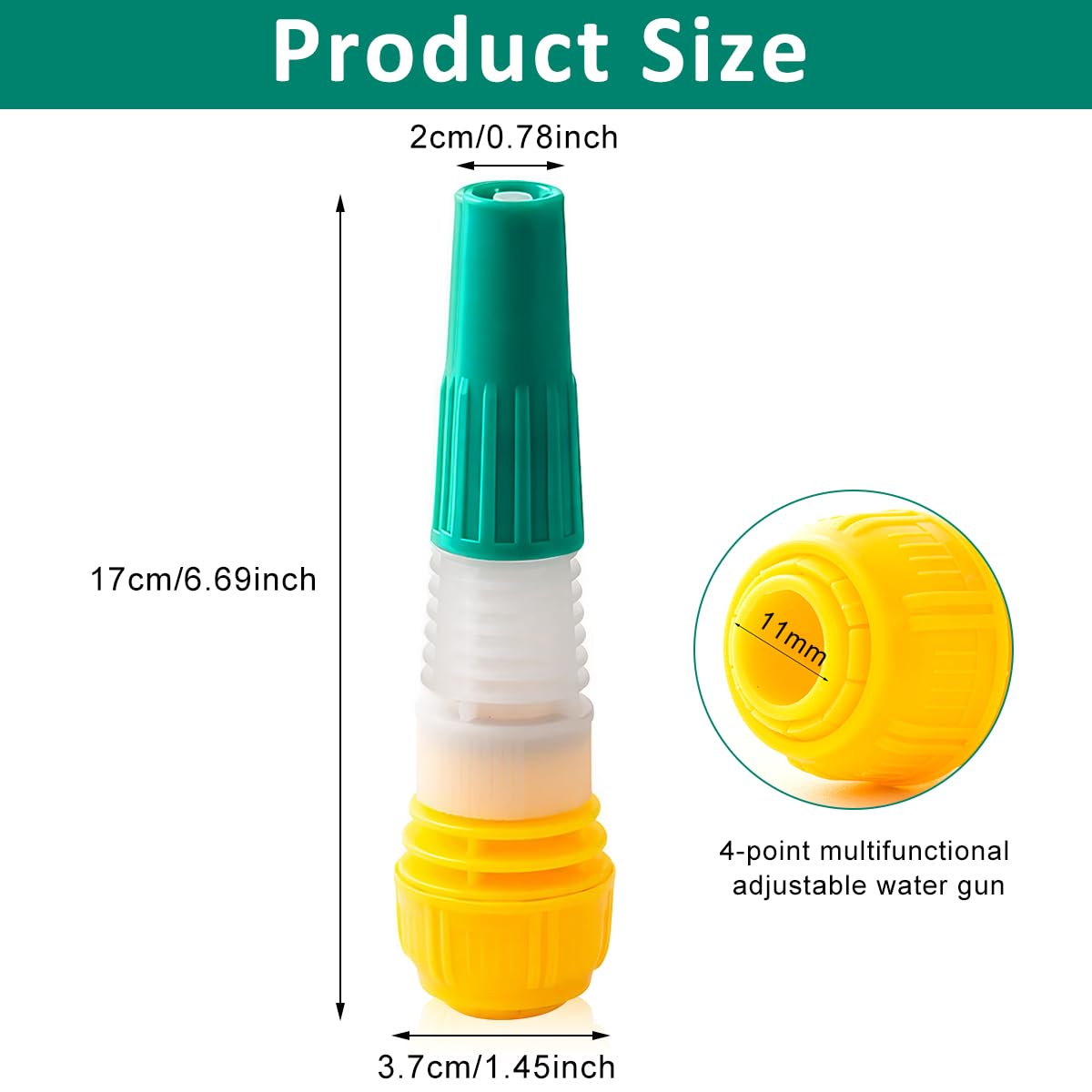 HASTHIP Adjustable Water Hose Nozzle for Car Wash and Gardening with Pressure Booster | Fits 1/2 in Hose and Durable Plastic Build