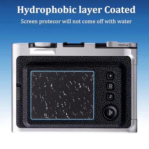 HASTHIP® Protector de Pantalla y Lente para Fujifilm Instax Mini EVO, Vidrio Templado 9H Antiarañazos, Ultra Delgado HD, Anti-reflejos, Instalación sin Burbujas, 4 Pack