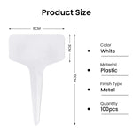 HASTHIP Plant Labels for Gardening with 100 pcs 10 cm PP Tags | Reusable White Name Tags