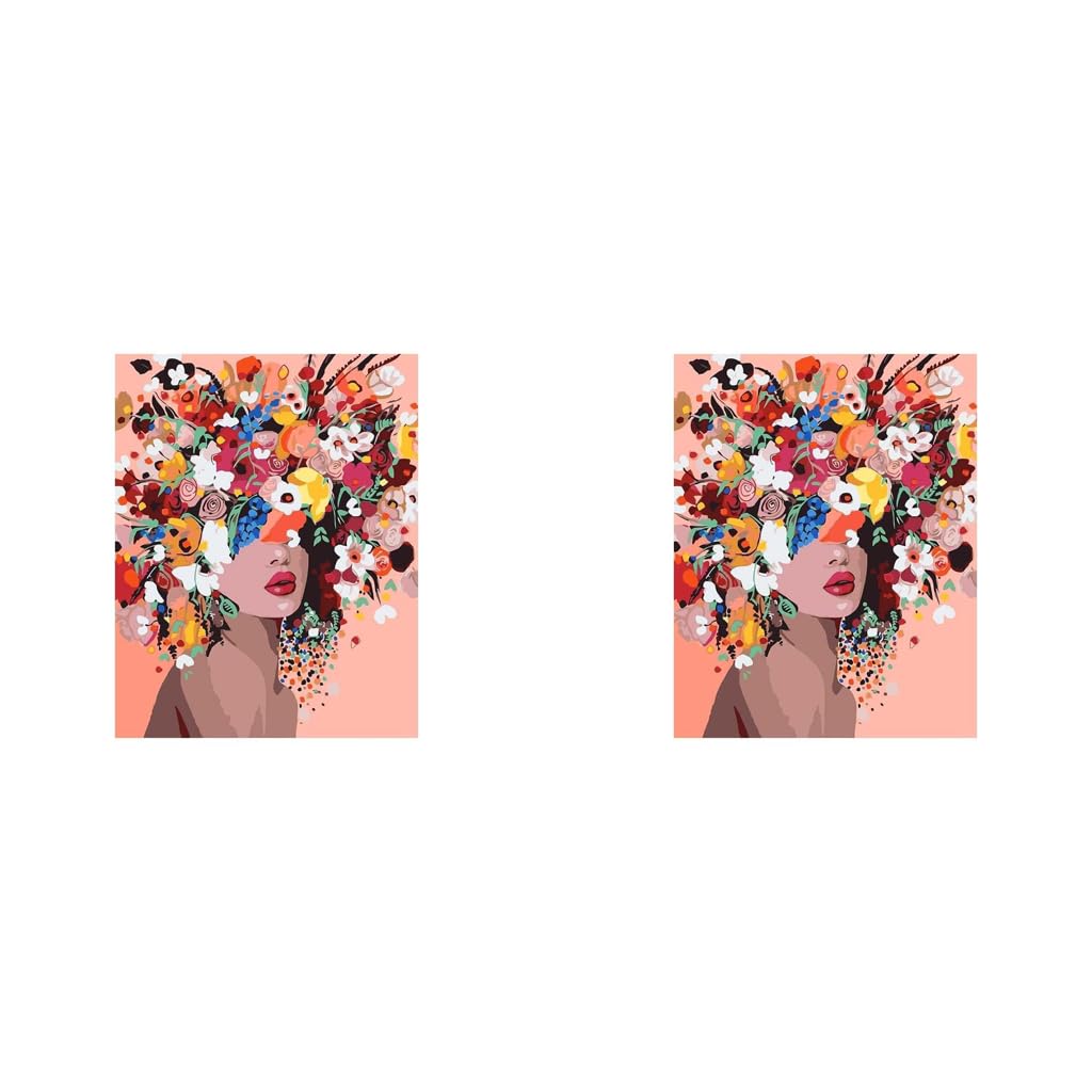 HASTHIP® Diamond Painting Kit for Adults Kids Art Kits DIY Canvas Flowers Painting Suitable Home Leisure Wall Decoration Gift 12x16inch 2PCS