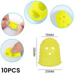 HASTHIP Guitar Finger Protector for Playing | 30pcs 20mm Non Slip Silicone Guards Yellow
