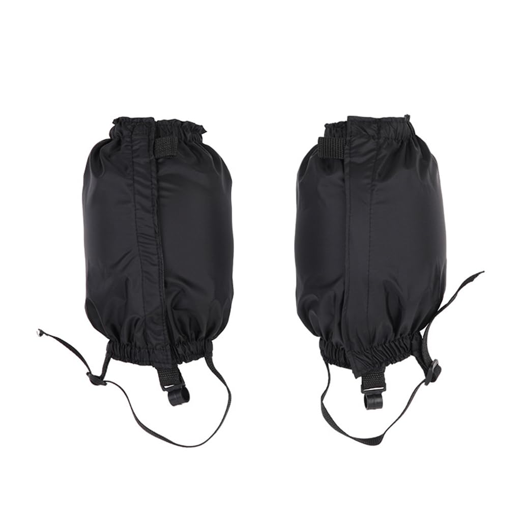 HASTHIP® Polainas Impermeables para Botas de Senderismo y Zapatos de Montaña,Polainas Ligeras y Ajustables para Piernas,Protección contra Nieve Lluvia Barro Hombres Mujeres - Negro