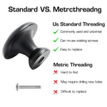 HASTHIP Cabinet Knobs for Kitchen and Drawer Upgrade with 1.25 in Round Zinc Alloy Design | 10 Pack Black Rust‑Resistant Pulls