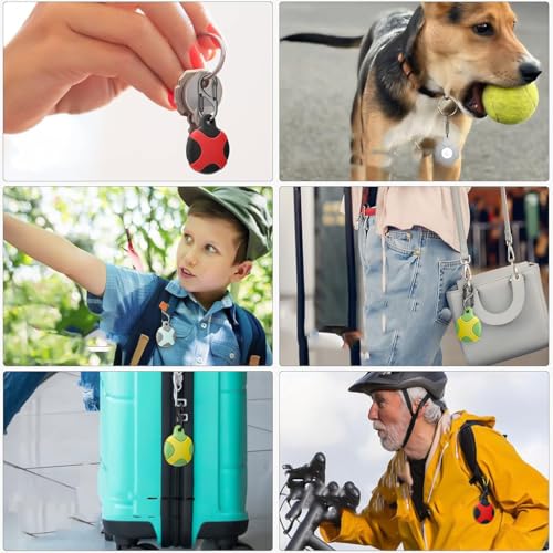 HASTHIP® 2 Packs Airtag Keychain for Apple Airtag Holder, Anti-lost Airtag Case, Shockproof Airtag Cover Scratch Resistant Protective Cover Case for Key, Bag, Pet, Luggage, Not Include Airtag