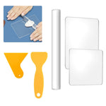 HASTHIP® Juego de 5 Herramientas de Arcilla polimérica, Rodillo acrílico con Tablero de Soporte, raspador de plástico, Pala asistida y moldes de Goma para Modelado y Escultura DIY