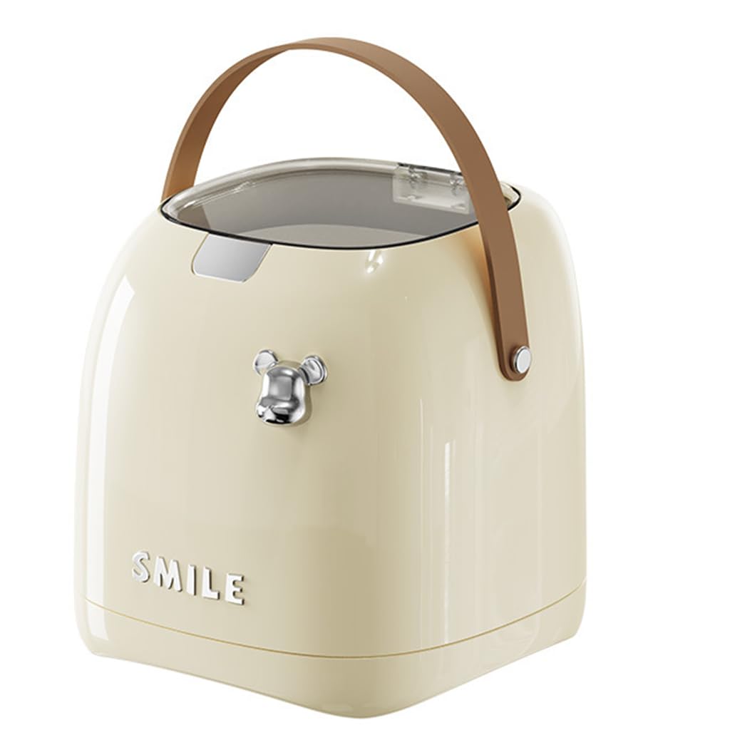 HASTHIP Desk Waste Bin for Office and Dorm featuring Lid and Handle 2L ABS PET | Easy Cleaning