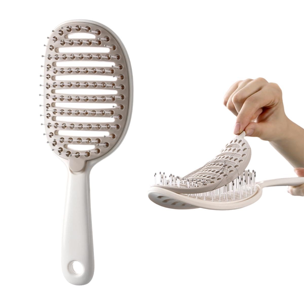 HASTHIP® Cepillo para el Cabello Autolimpiante,Cepillo Desenredante con Cerdas Suaves para Cabello Seco y Mojado,Ideal Mujeres Hombres y Niños Estilo Antiestático Masaje del Cuero
