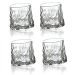HASTHIP® 4Pcs Whiskey Glass Cups Rocking Whiskey Glass Cups High Class TexturedGlass Rolling Cups Cocktail Whiskey Wine Cups Home Gift, 150ml