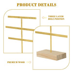 HASTHIP Earring Display Organizer for Desk and Dresser with 52 Holes and Wooden Base | Metal Jewelry Holder