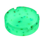 HASTHIP Luminous Silicone Ashtray for Patio and Office with 4 Notches 3.27 in Round Design | Glow in the Dark