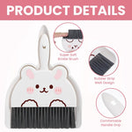 HASTHIP Portable Mini Dustpan and Brush Set for Desktop Cleaning with Ergonomic Handle | Compact Stackable Design