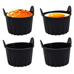 HASTHIP® 4Pcs Baking Cups for Air Fryer Food Grade Heat Resistant Silicone Muffin Cups with Grips Cupcake Liners Multi Use Non-Stick Silicone Molds for Micorwave Oven, Air Fryer, Oven