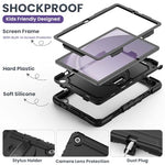 HASTHIP® ZORBES Samsung Tab A9 Plus 11 Inch Case 2023, Silicone Protective Tablet Cover with 360° Rotating Hand Grip, Kickstand, Stylus Holder & Detachable Shoulder Strap