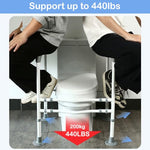 HASTHIP® Toilet Safety Rail,Adjustable Height & Width,Carbon Steel Bathroom Safety Frame with Suction Cup No Drill Toilet Support for Seniors Elderly & Disabled Handicap Grab Bar Assist Rails