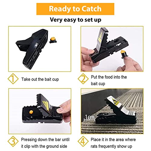 HASTHIP® 4PCS Rat Traps House Garden Patio Reusable Mouse Trap for Mice Rats Chipmunks Squirrels Hamsters Other Rodents Quickly Slam Killer Indoor Outdoor