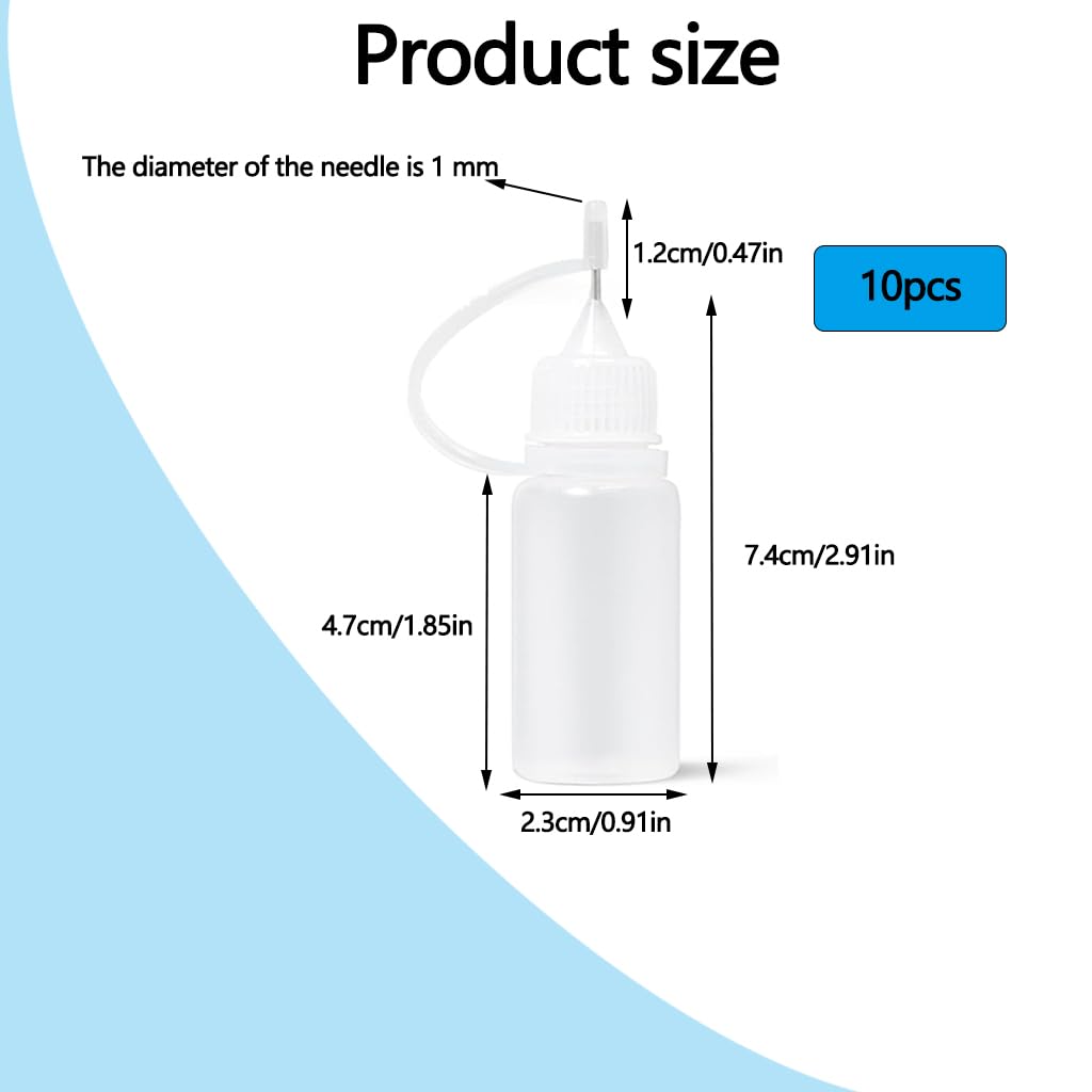 HASTHIP® 10PC Precision Needle Tip Glue Applicator Bottle for DIY Crafts, Quilling, and Detailed Work - Leak-Proof Design with Fine Control for Adhesive, Epoxy, and More