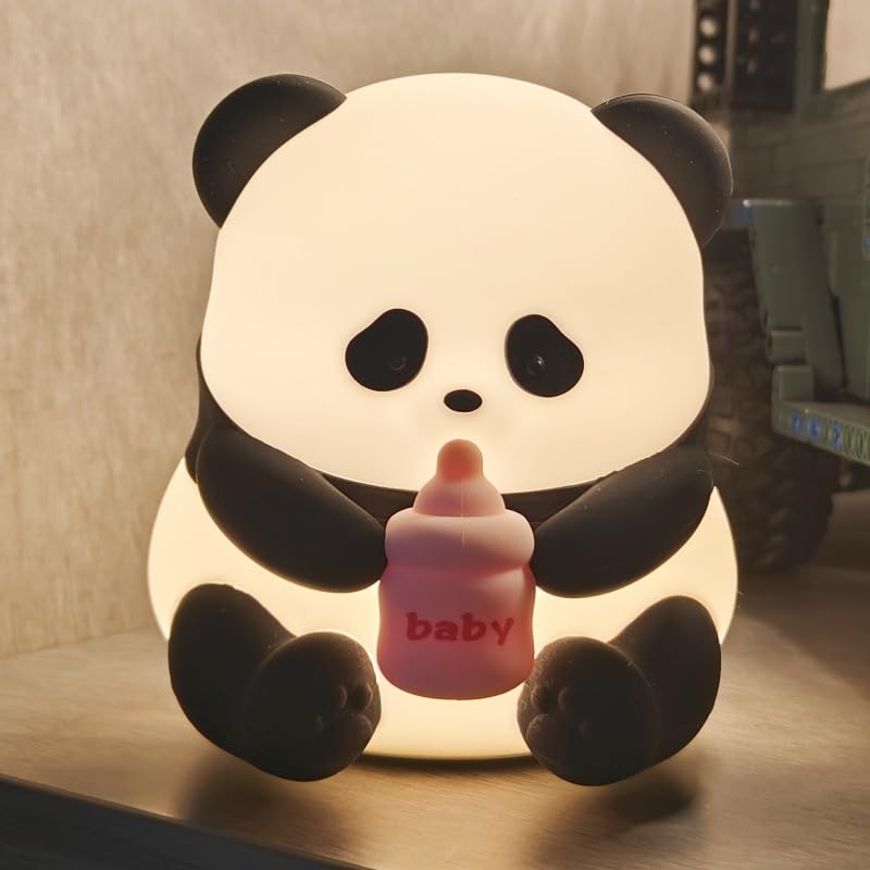 HASTHIP® Night Light For Kids, Cute Panda Night Light, Food Grade Silicone 3 Level Dimmable Breastfeeding Nursery Nightlight for Room Decor, With Timing Switch, Cute Gifts Stuff for Boys Girls