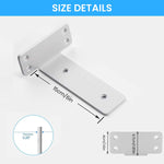 HASTHIP Floating Shelf Brackets for Wall Storage with Screw-Fixed T-Shape Support | White Carbon Steel 2Pcs 6 in