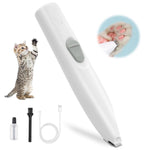 Qpets® Cat Dog Trimmer for Paw - Small Area Hair Trimmer & Nail Grinder with LED Light, Low Noise, USB Rechargeable, Pen Shape Design, 2 Interchangeable Bits
