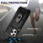HASTHIP® Phone Cover for iPhone 13 Back Cover with Slide Camera Lens Protection Heavy Duty TPU Shockproof Protective iPhone 13 Case with Stand